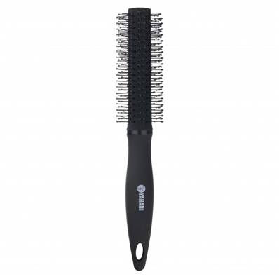 Brosse A Cheveux Ronde Carbone Bambou Noire Yahari 22x4cm